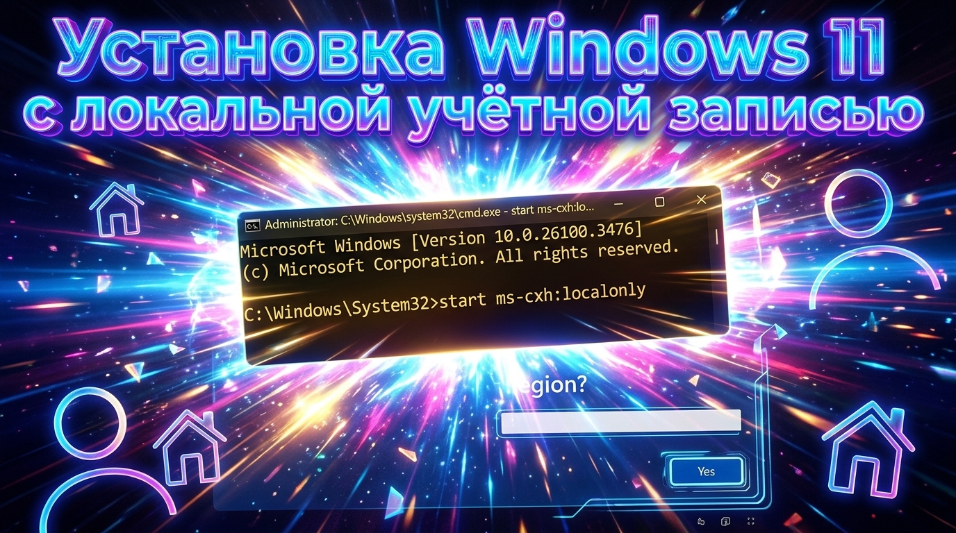 Установка Windows 11 с локальной учётной записью